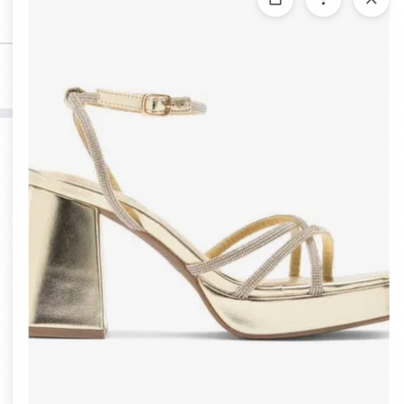 7.5 New Gold Platform heels with rhinestone straps - Picture 4 of 5